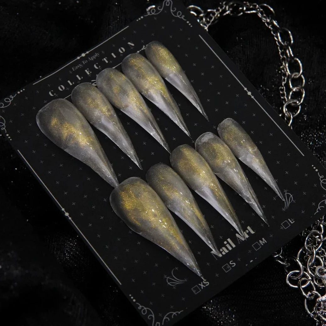 Press-On Nail Set Stiletto Eye-Catching Design Long-Lasting Wear