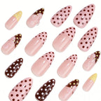Press-On Nail Set Stiletto Floral Design Multiple Sizes