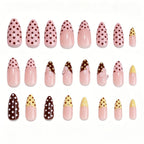 Press-On Nail Set Stiletto Floral Design Multiple Sizes