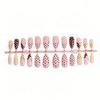 Press-On Nail Set Stiletto Floral Design Multiple Sizes