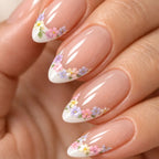 Press-On Nail Set Stiletto Floral Durable Base