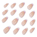 Press-On Nail Set Stiletto Floral Durable Base