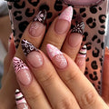 Press-On Nail Set Stiletto Floral & Geometric