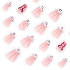Press-On Nail Set Stiletto Floral Light Blue