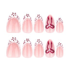 Press-On Nail Set Stiletto Floral Light Blue