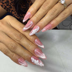 Press-On Nail Set Stiletto Floral & Long-Lasting