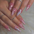Press-On Nail Set Stiletto Floral & Long-Lasting