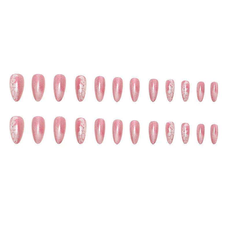 Press-On Nail Set Stiletto Floral & Long-Lasting