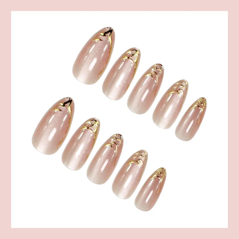 Press-On Nail Set Stiletto Gel High-Gloss Adhesive Tabs