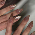 Press-On Nail Set Stiletto Gel High-Gloss Adhesive Tabs