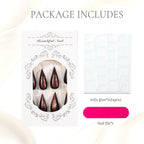 Press-On Nail Set Stiletto Gel-Look Adhesive System