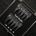 Press-On Nail Set Stiletto Gem-Accented Adhesive-Backed