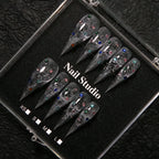 Press-On Nail Set Stiletto Gem-Accented Adhesive-Backed