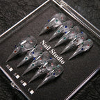 Press-On Nail Set Stiletto Gem-Accented Adhesive-Backed