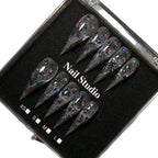 Press-On Nail Set Stiletto Gem-Accented Adhesive-Backed