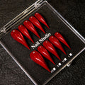 Press-On Nail Set Stiletto Gem Accents & Strong Adhesive
