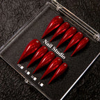 Press-On Nail Set Stiletto Gem Accents & Strong Adhesive
