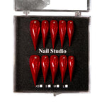 Press-On Nail Set Stiletto Gem Accents & Strong Adhesive