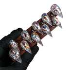 Press-On Nail Set Stiletto Glitter & Ombre Glue-Free