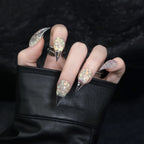 Press-On Nail Set Stiletto Glitter & Ombre Glue-Free