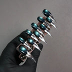 Press-On Nail Set Stiletto Glitter & Ombre Glue-Free