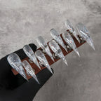 Press-On Nail Set Stiletto Glitter Reusable Comfort Fit