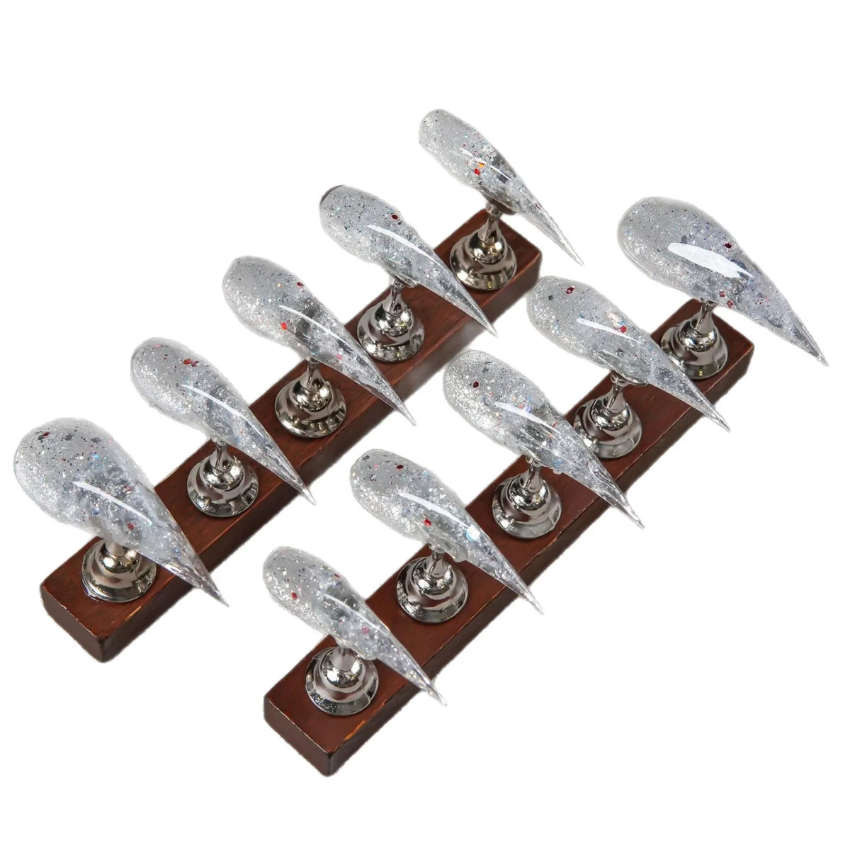 Press-On Nail Set Stiletto Glitter Reusable Comfort Fit