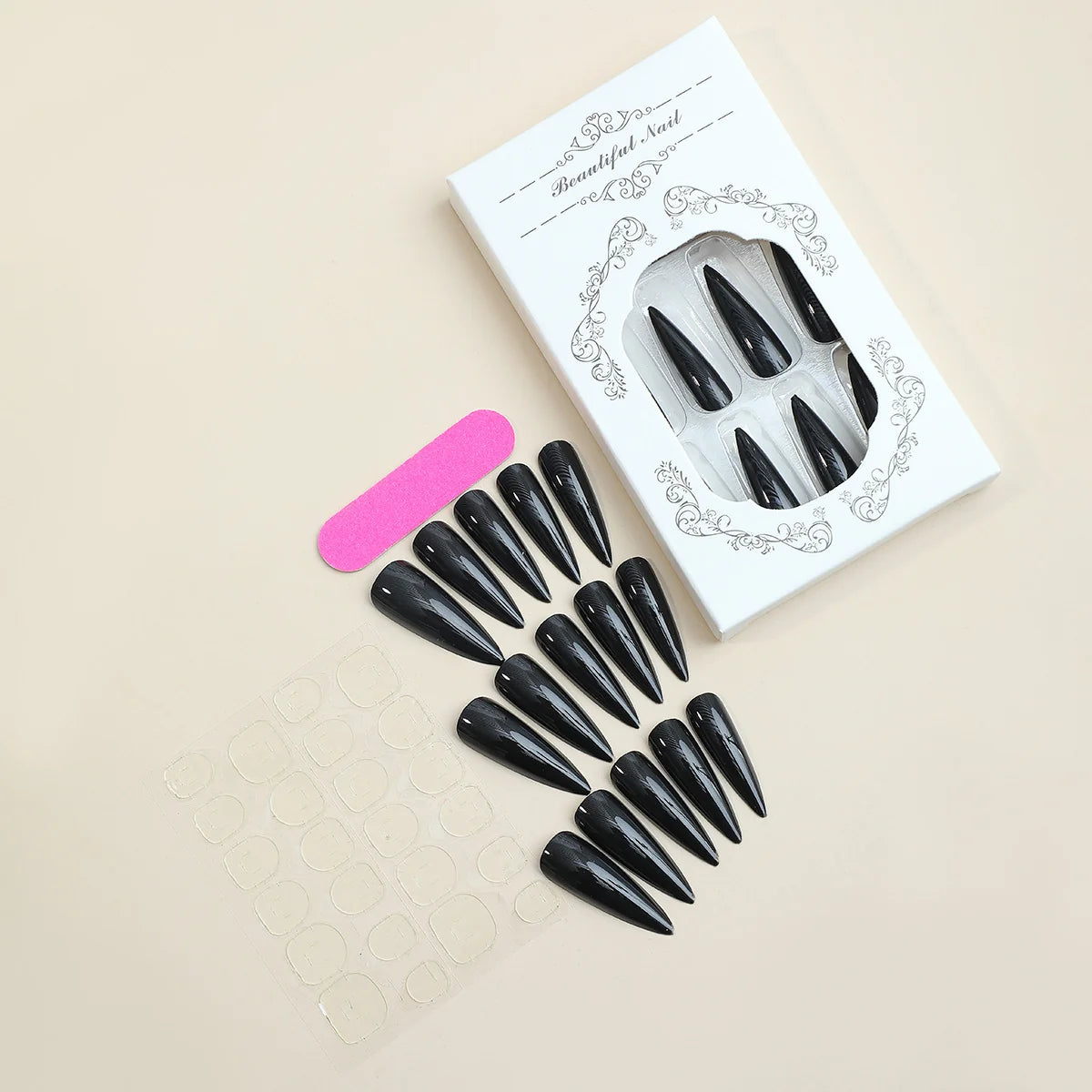 Press-On Nail Set Stiletto Gloss Reusable
