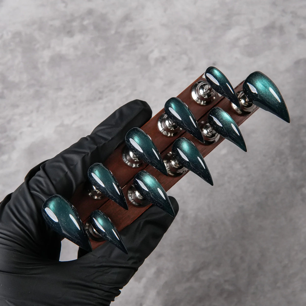 Press-On Nail Set Stiletto Glossy Reusable