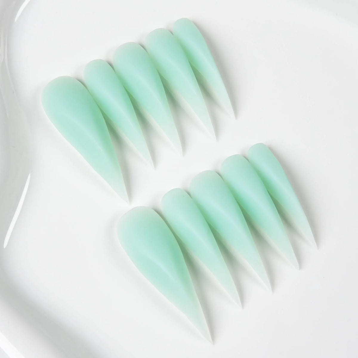 Press-On Nail Set Stiletto Glossy Self-Adhesive & Reusable