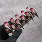Press-On Nail Set Stiletto Gradient Adhesive Tabs