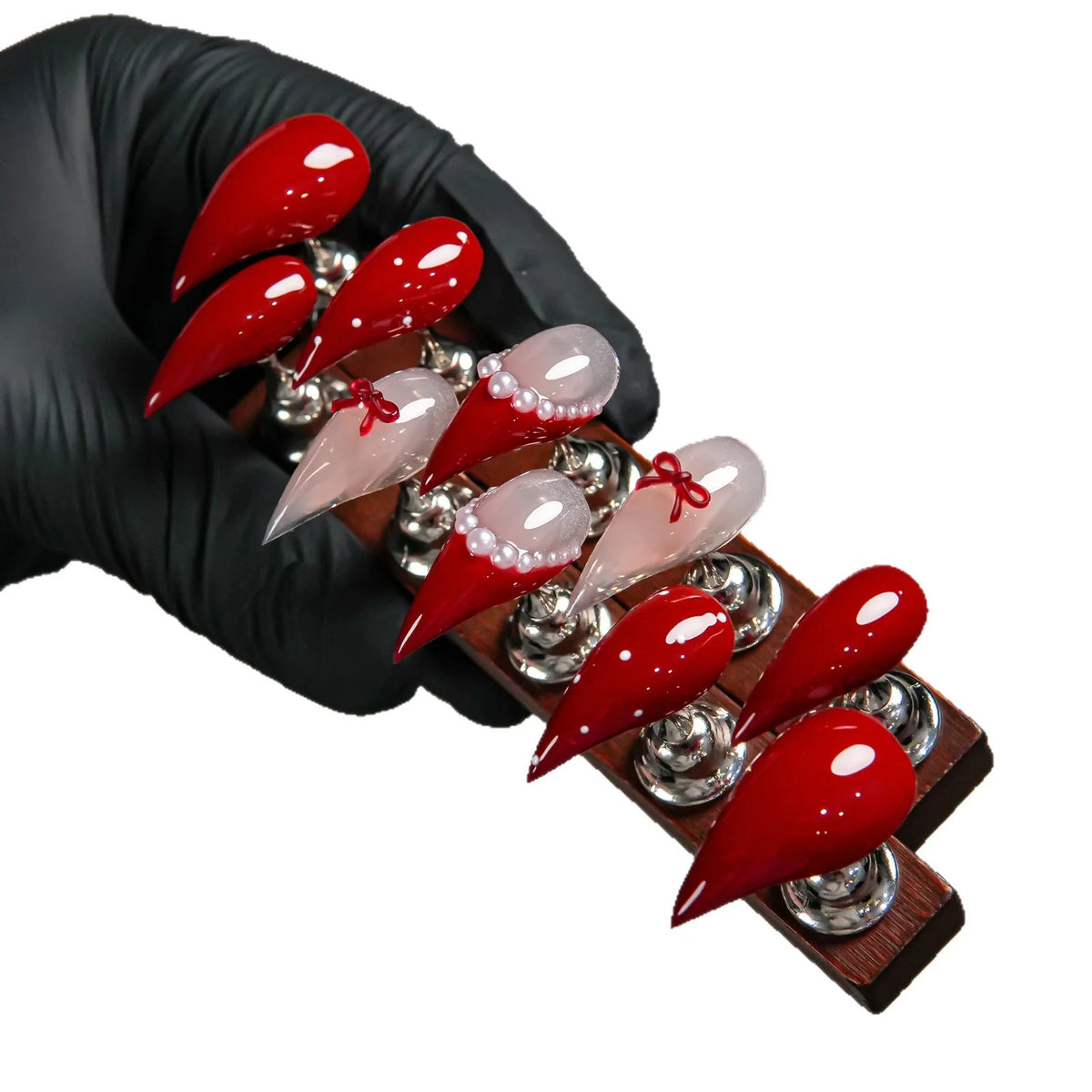 Press-On Nail Set Stiletto Gradient Reusable