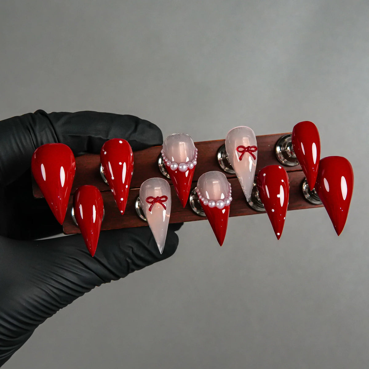Press-On Nail Set Stiletto Gradient Reusable