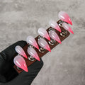 Press-On Nail Set Stiletto Gradient Reusable