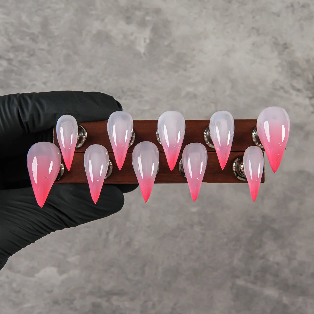 Press-On Nail Set Stiletto Gradient Reusable