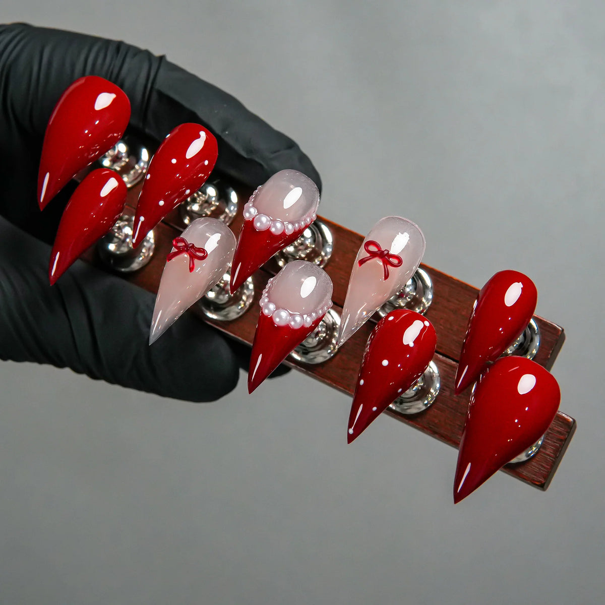 Press-On Nail Set Stiletto Gradient Reusable