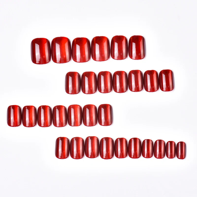 Press-On Nail Set Stiletto High Gloss Adhesive Kit