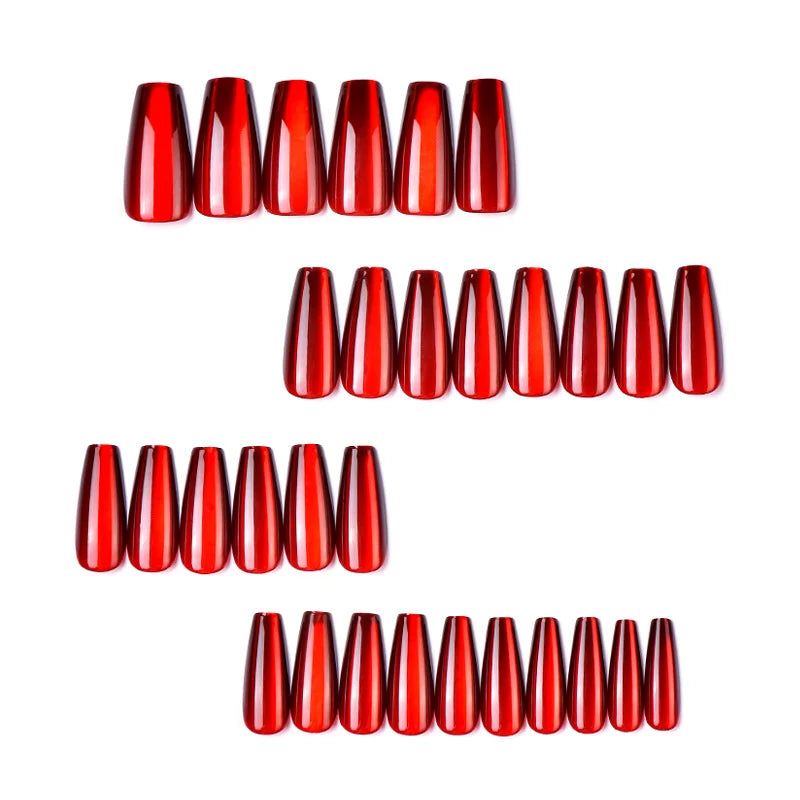 Press-On Nail Set Stiletto High Gloss Adhesive Kit