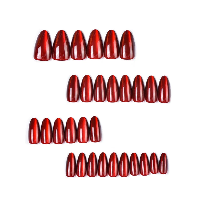 Press-On Nail Set Stiletto High Gloss Adhesive Kit