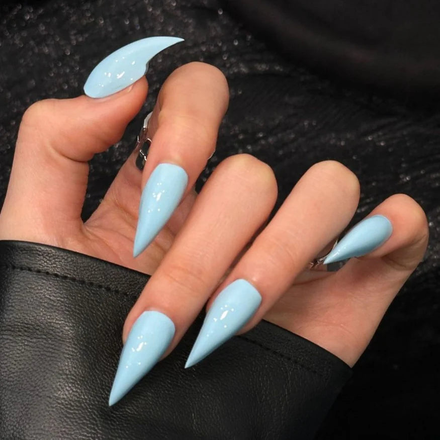 Press-On Nail Set Stiletto High-Gloss Reusable