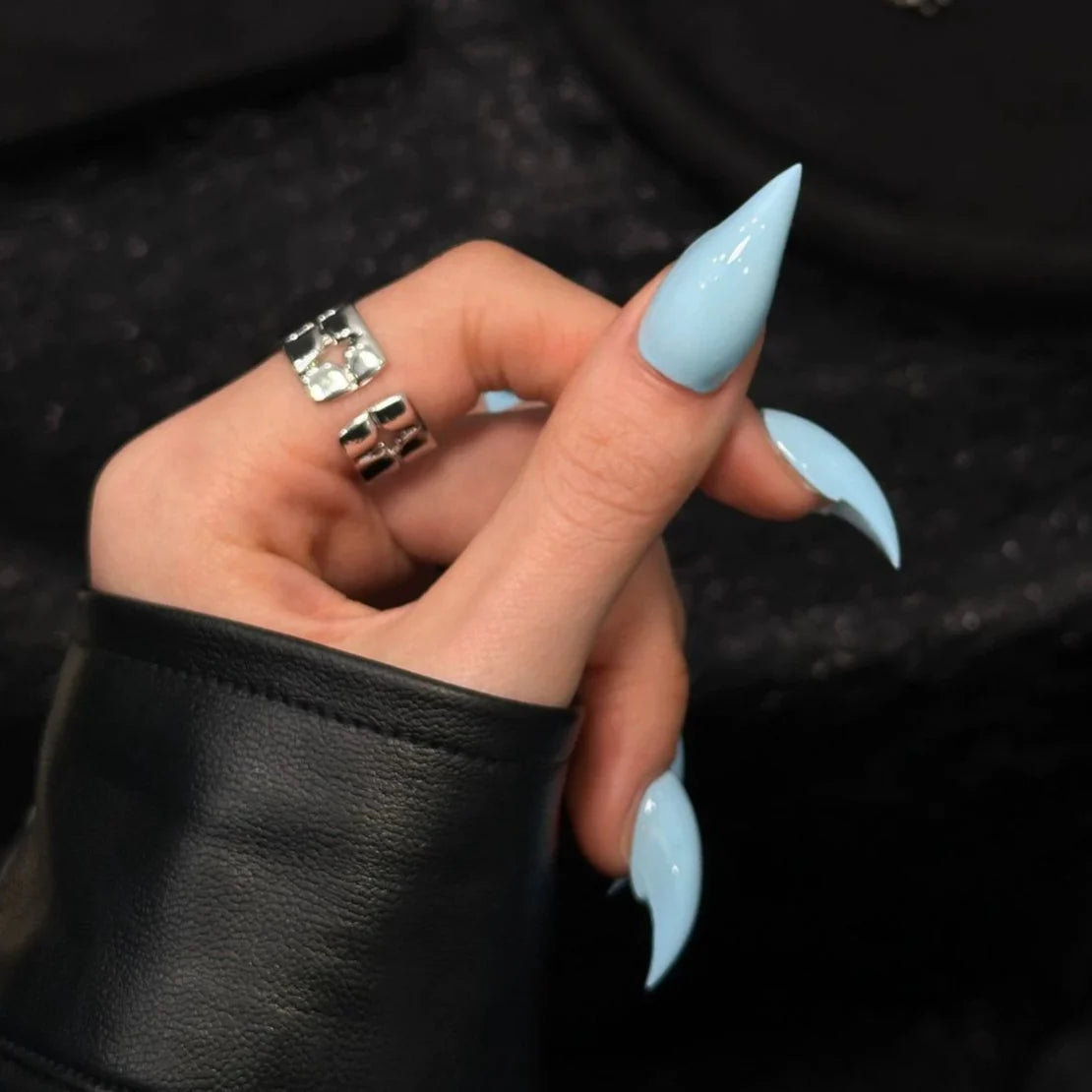 Press-On Nail Set Stiletto High-Gloss Reusable