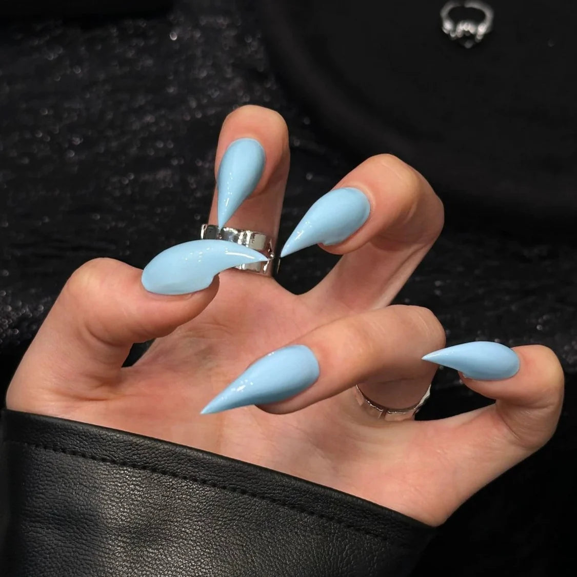 Press-On Nail Set Stiletto High-Gloss Reusable