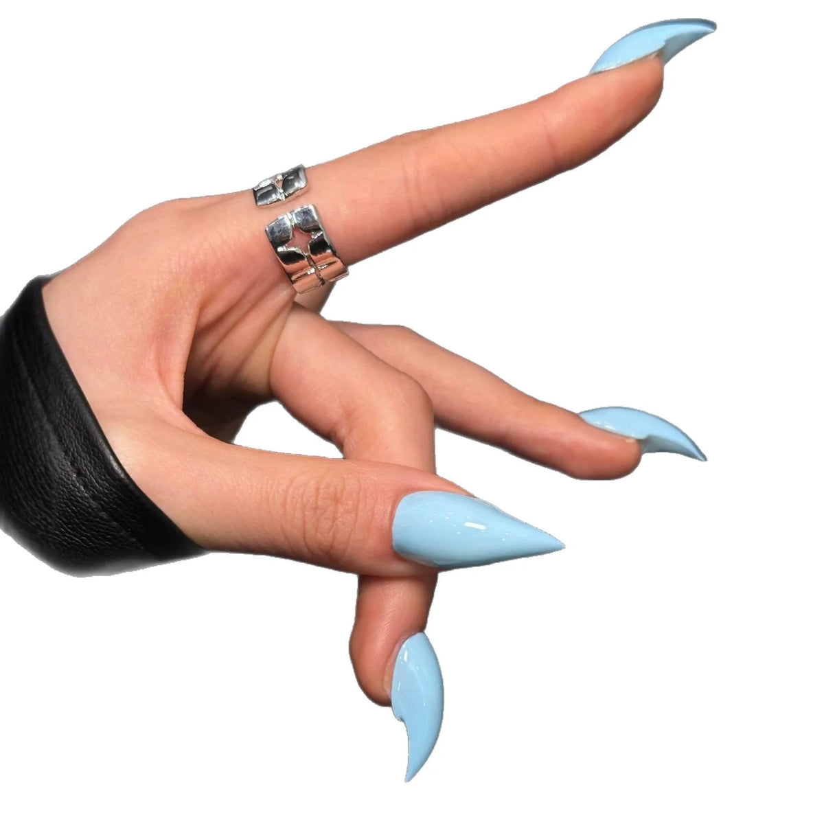 Press-On Nail Set Stiletto High-Gloss Reusable