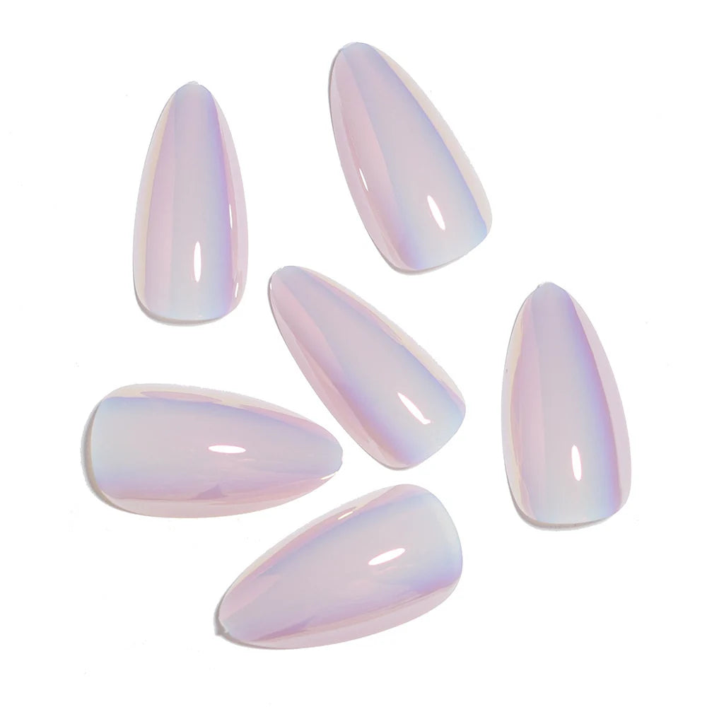 Press-On Nail Set Stiletto Light Pink 24-Piece