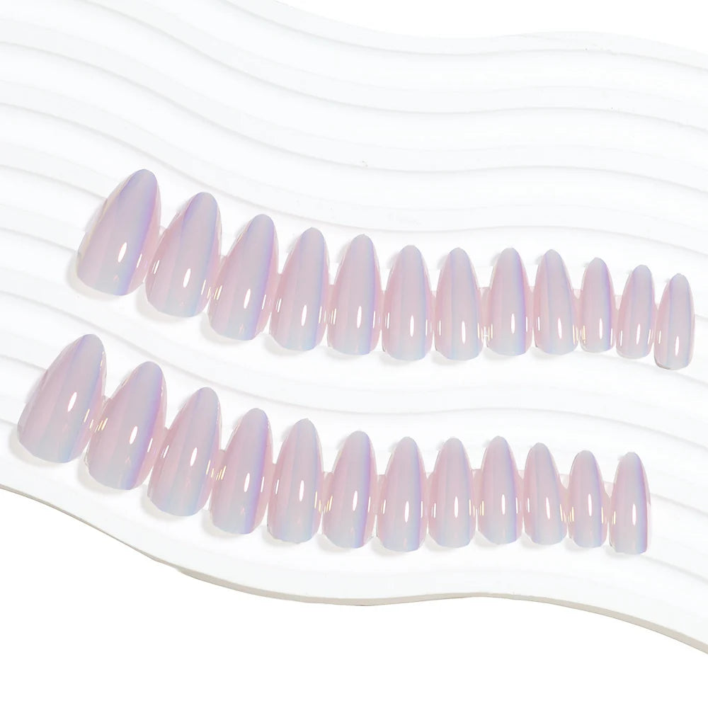 Press-On Nail Set Stiletto Light Pink 24-Piece
