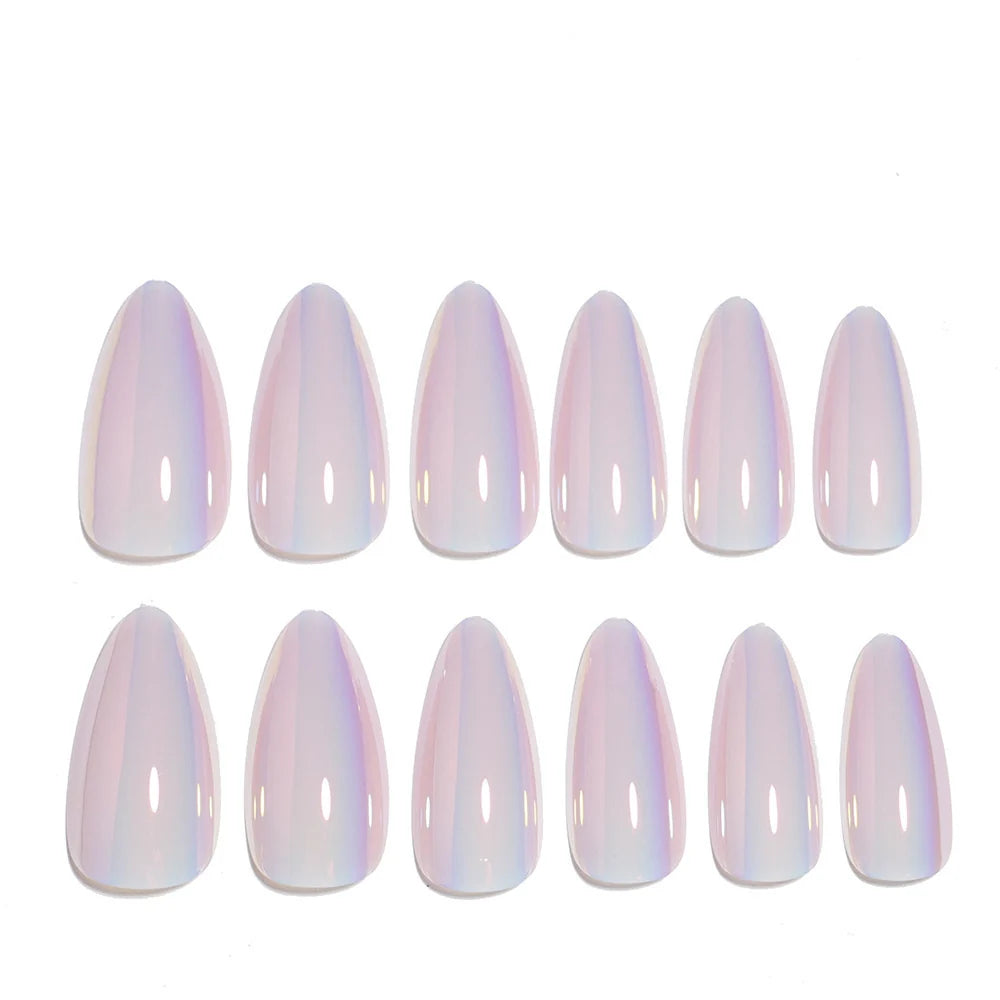 Press-On Nail Set Stiletto Light Pink 24-Piece