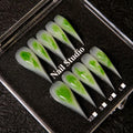 Press-On Nail Set Stiletto Marble Design