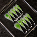 Press-On Nail Set Stiletto Marble Design