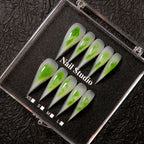 Press-On Nail Set Stiletto Marble Design