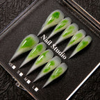Press-On Nail Set Stiletto Marble Design